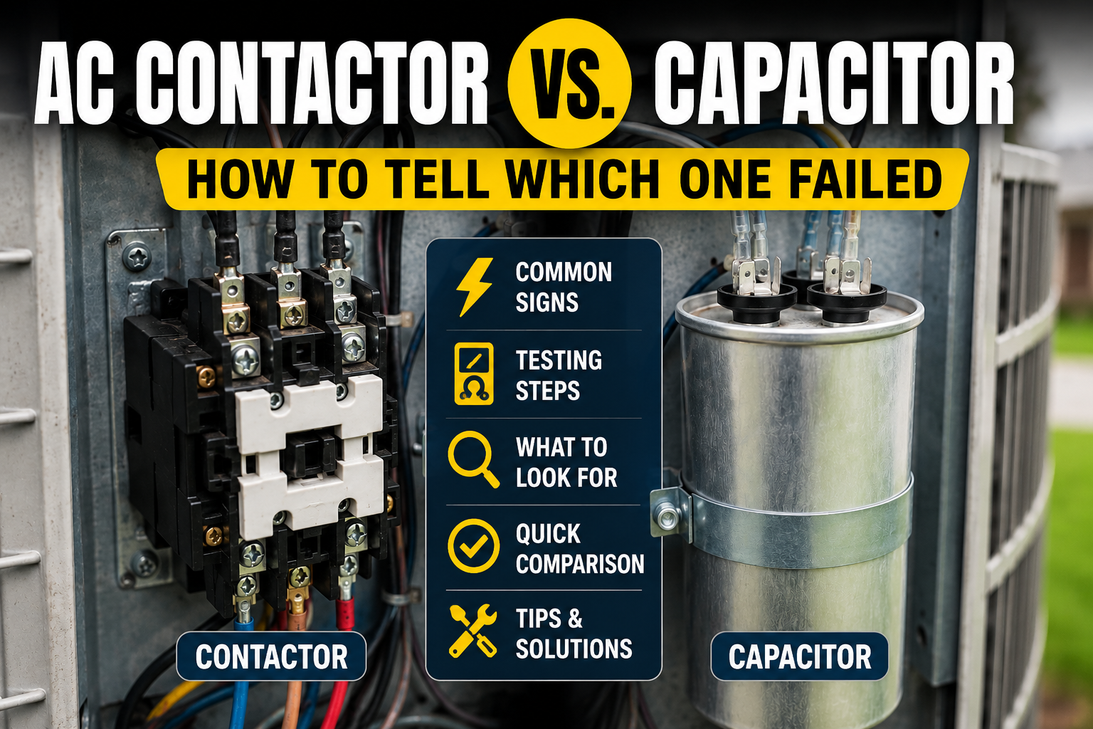 AC Contactor vs. Capacitor: How to Tell Which One Failed