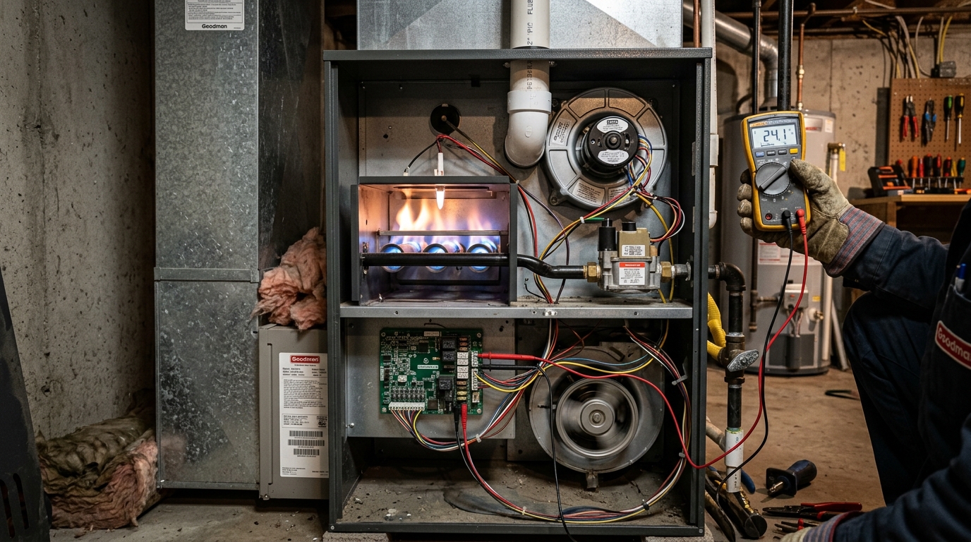 Testing 24V Transformer and Control Board on Residential Furnace Unit