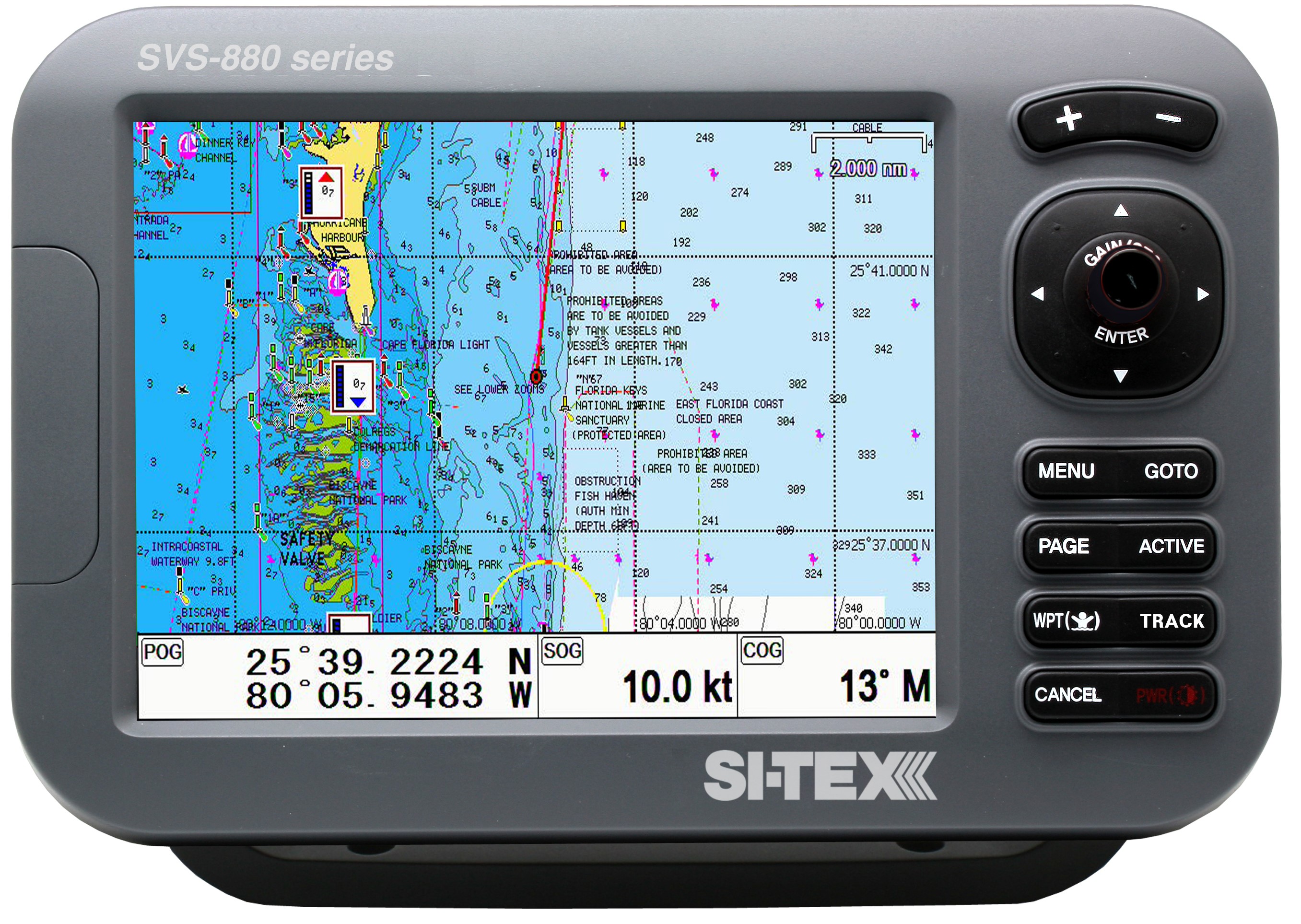 Sitex SVS-880CE+ SVS-880C+ 8in Color Chartplotter with External Antenna