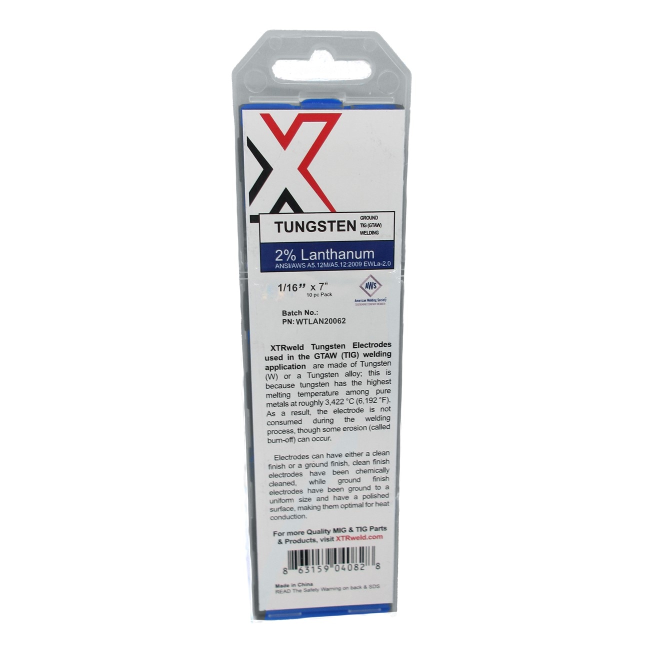 XTRweld XTRWTLAN20125 Tungsten Electrode Ground 2.0% Lanthanated 1/8 in