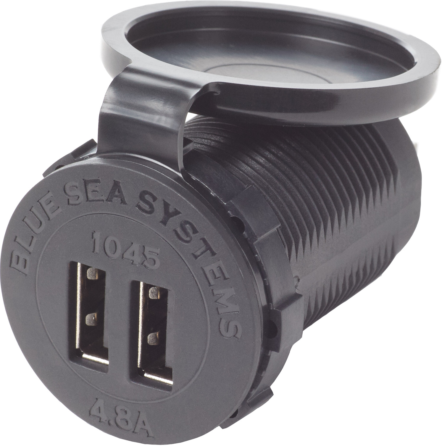 Blue Sea 1045-BSS Dual USB 4.8A Charger Port 12/24vDC Socket Mount