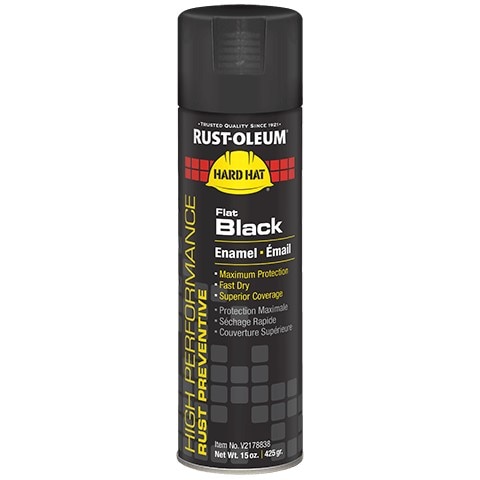 Rust-Oleum RSOV2178838 Spray Paint V2100 High Performance 15 oz Black Flat