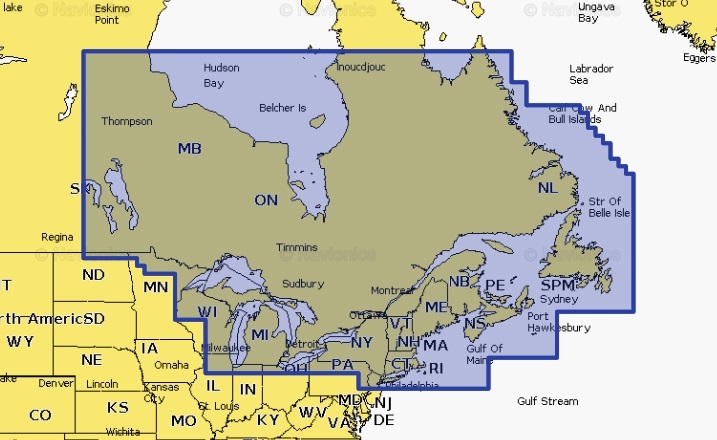 Navionics 010-C1466-30 Plus NAUS012R Canada, East and Greaqt Lakes MicroSD