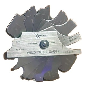 XTRweld XTRFWG-7 Weld Fillet Gauges Set MG-11 Leather Pouch 1/8 Inch - 1 Inch