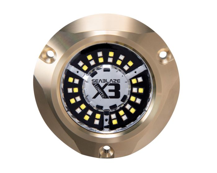 Lumitec Seablaze X3 Dual Color Blue/White LED Surface Mount Bronze Housing 12/24v