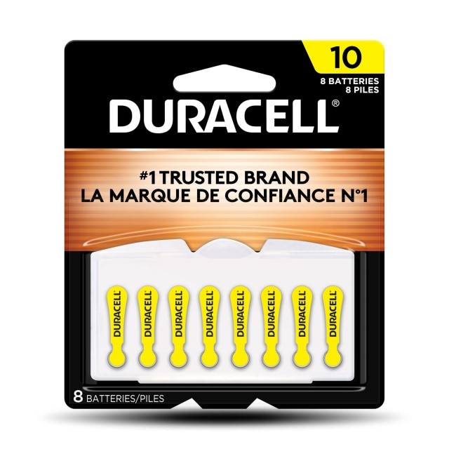 Duracell DURHAZA10B8 Hearing Aid Battery Bitterant 1.45 V 10 Zinc Air 100 mAh