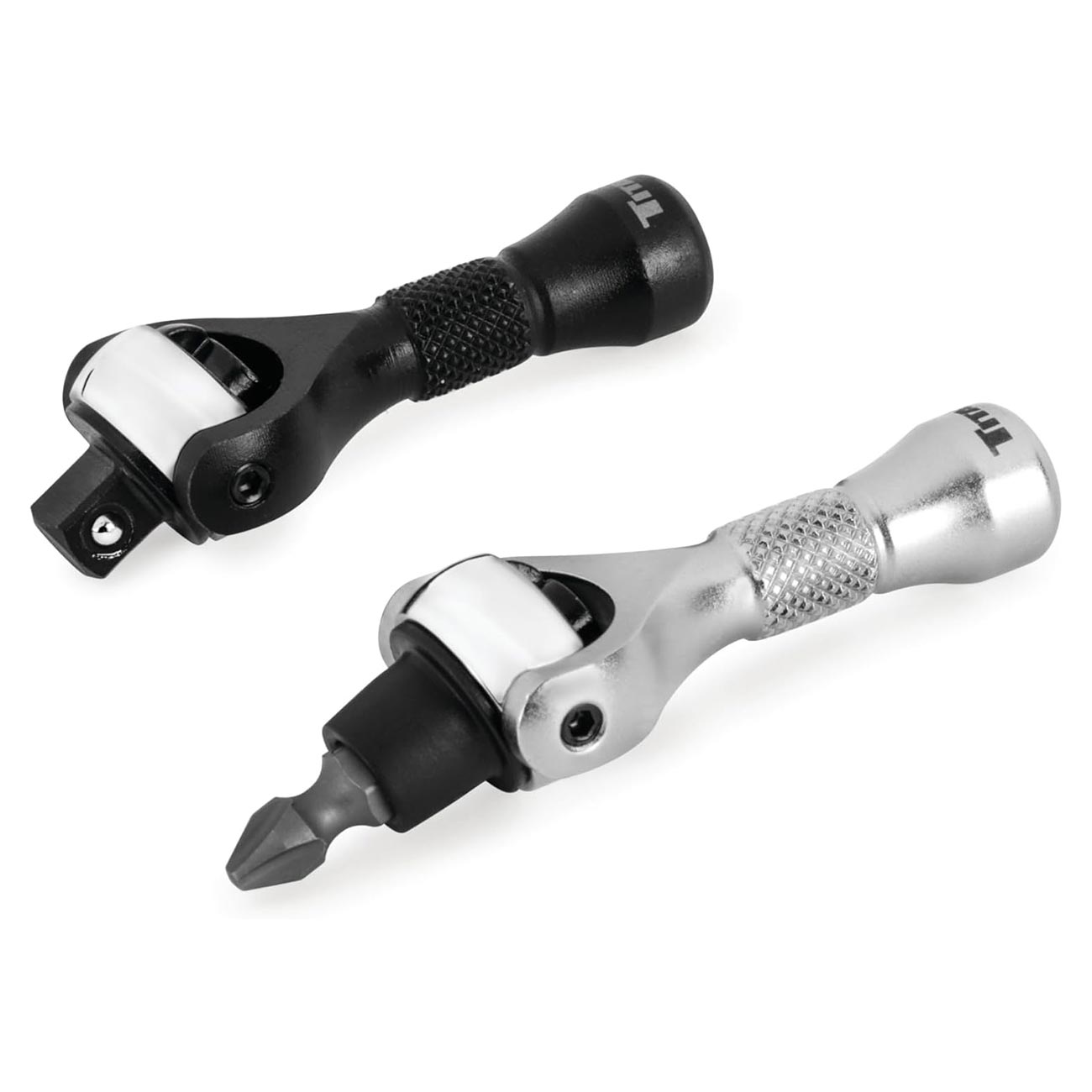 Titan 1/4" Drive 90-Tooth Swivel and Ratcheting Bit Driver Nano Ratchets (2-Piece)