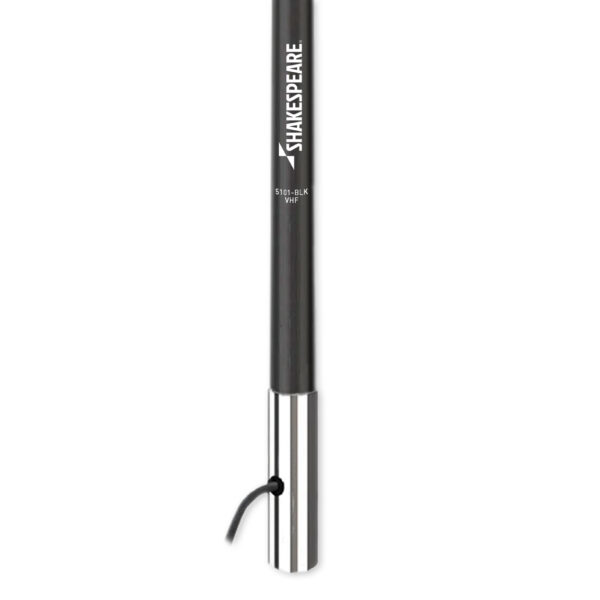 Shakespeare 5101-BLK 5101 Black 8ft 6dB VHF Antenna Chrome Ferrule 15ft RG58 Cable