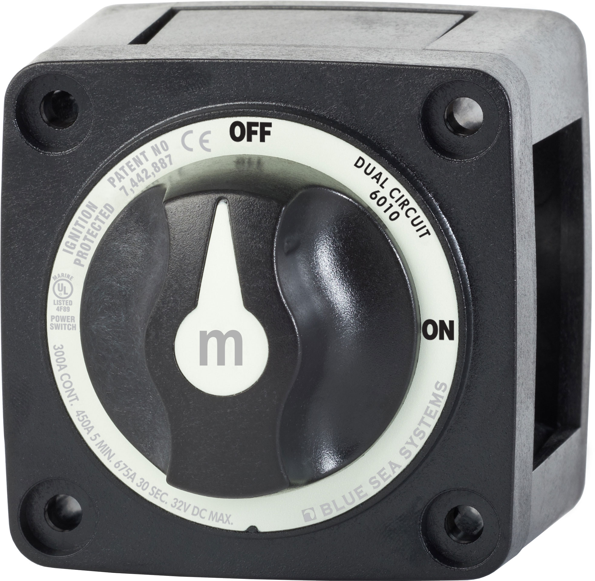 Blue Sea 6010200-BSS M-Series Battery Switch On/Off/ Dual Circuit Black
