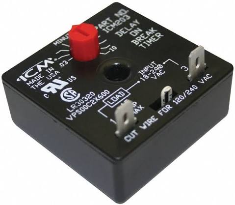 ICM ICM203B Time-Delay Relay Timer .3-10MIN for HVAC/R Systems