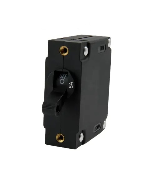 EGIS 3211-05 A Series Black Toggle Panel Mount Circuit Breaker Single Pole AC/DC 5 Amp Retail Pack