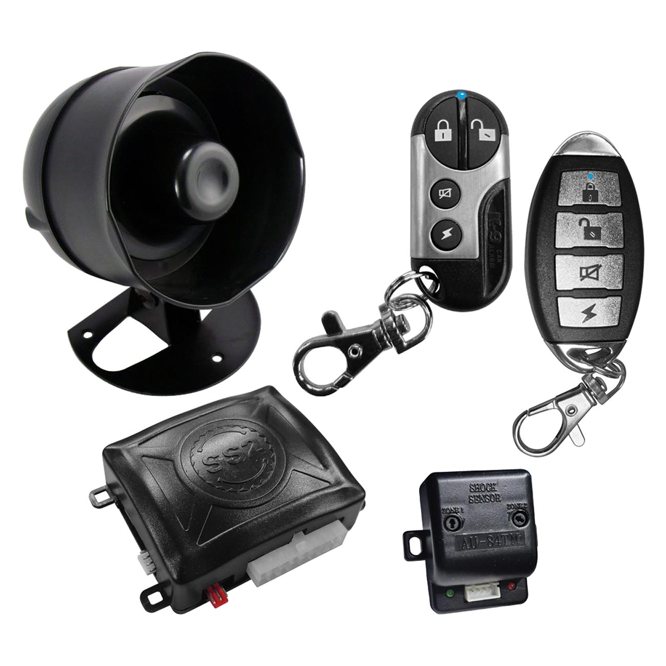 OMEGA *TMUNDIALSSX* K-9 Car Alarm/Keyless Entry with (2) 4-Button Remote Transmitters