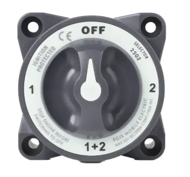 EGIS 2502 Heavy Duty-Series 600A Battery Selector Switch Off/1/Both/2