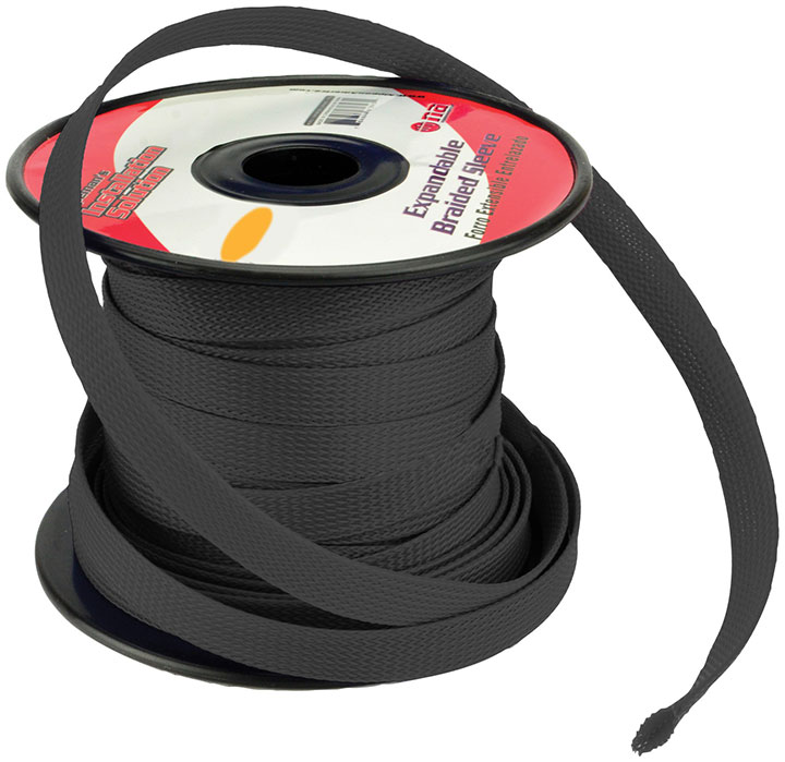 Installation Solution Expandable Braided Sleeve - Black (3/8" x 100 feet)