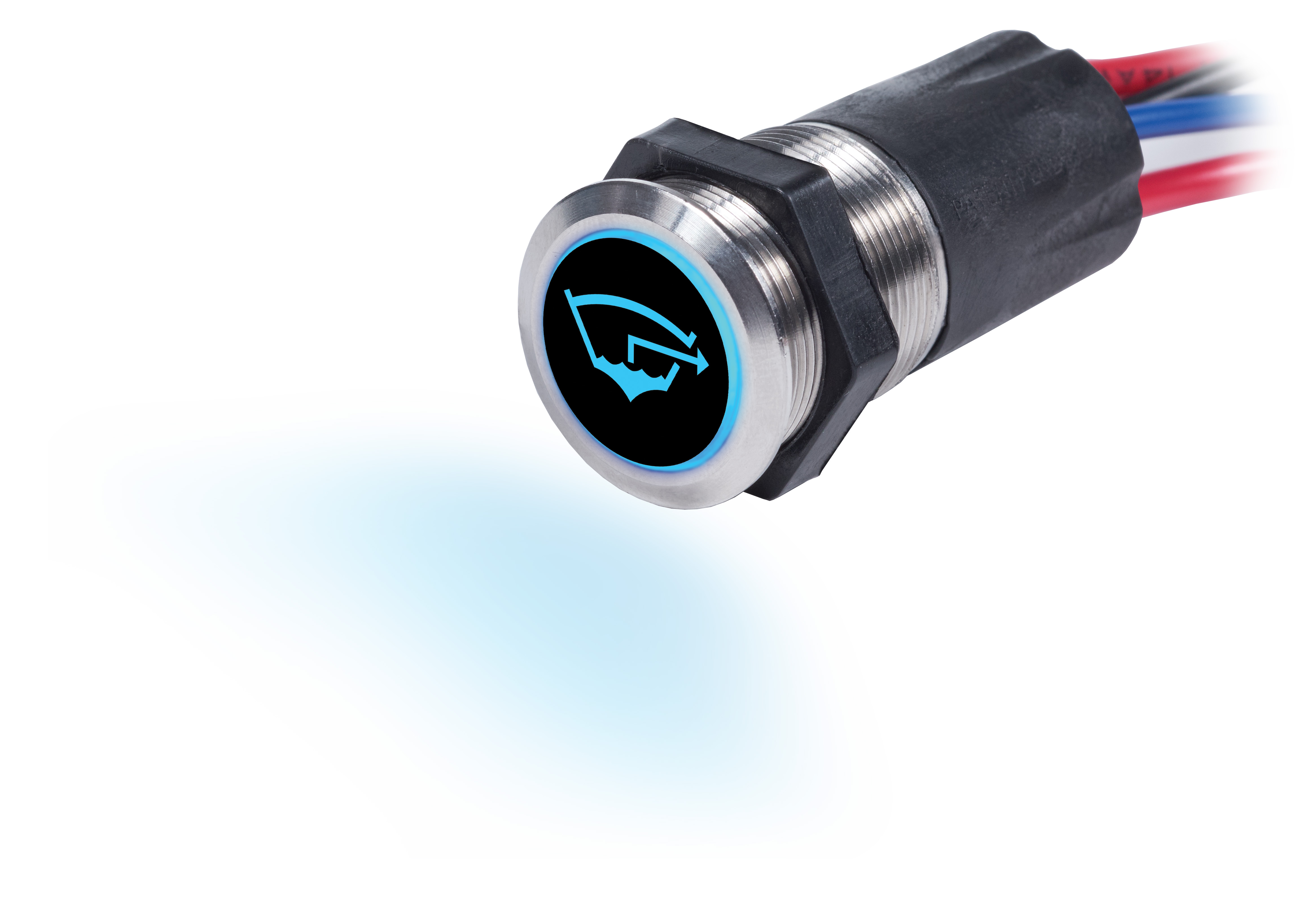 Blue Sea 4180-BSS 4180 15A Push Button Backlit Switch Off-On