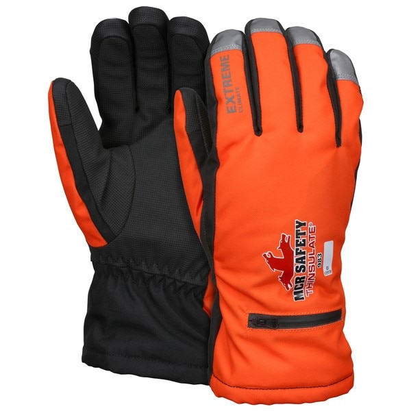 MCR Safety MCR983L Mechanics Gloves Synthetic Black/Orange Premium Large