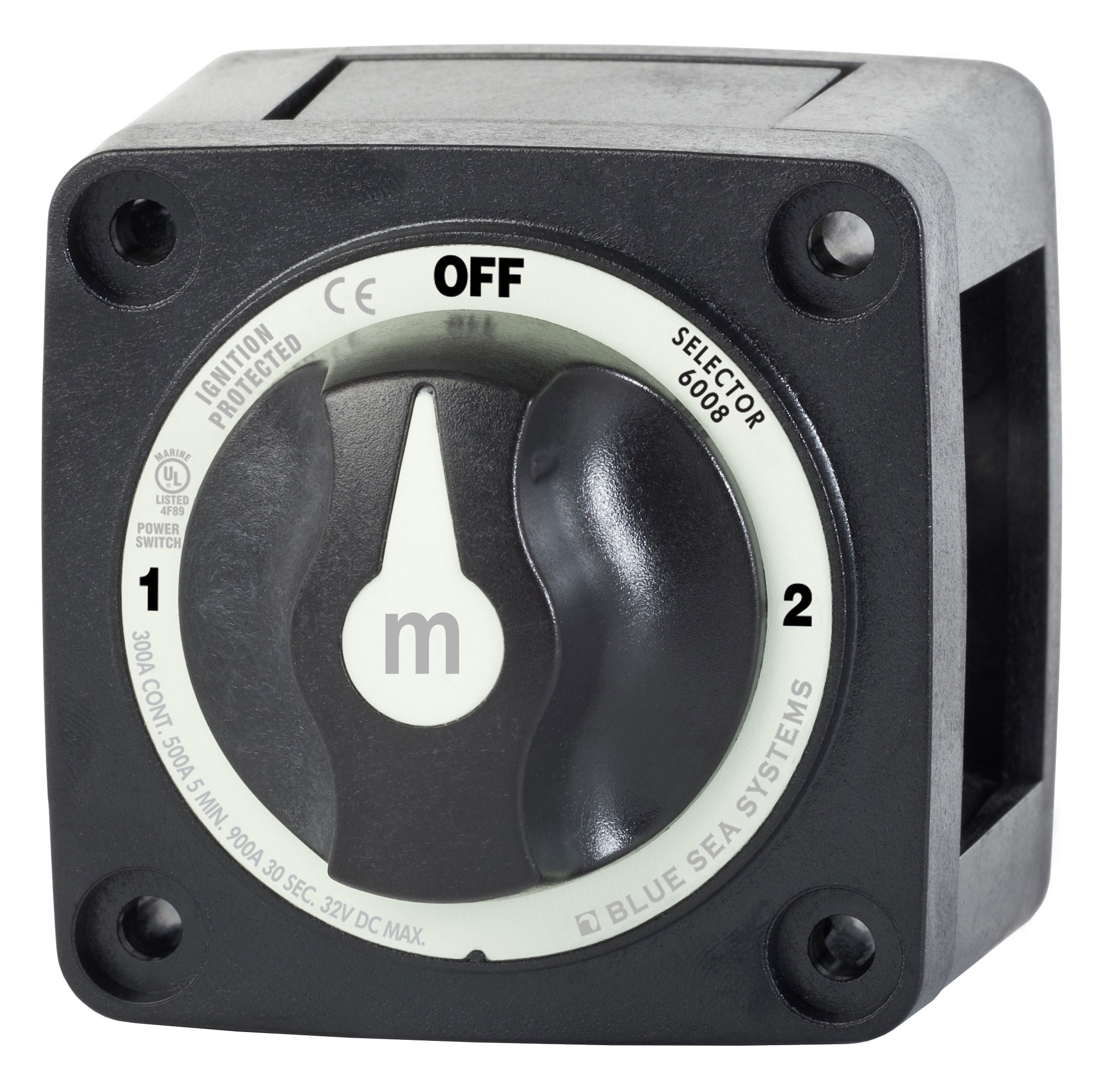 Blue Sea 6008200-BSS M-Series Battery Switch On/Off/On with Knob Black
