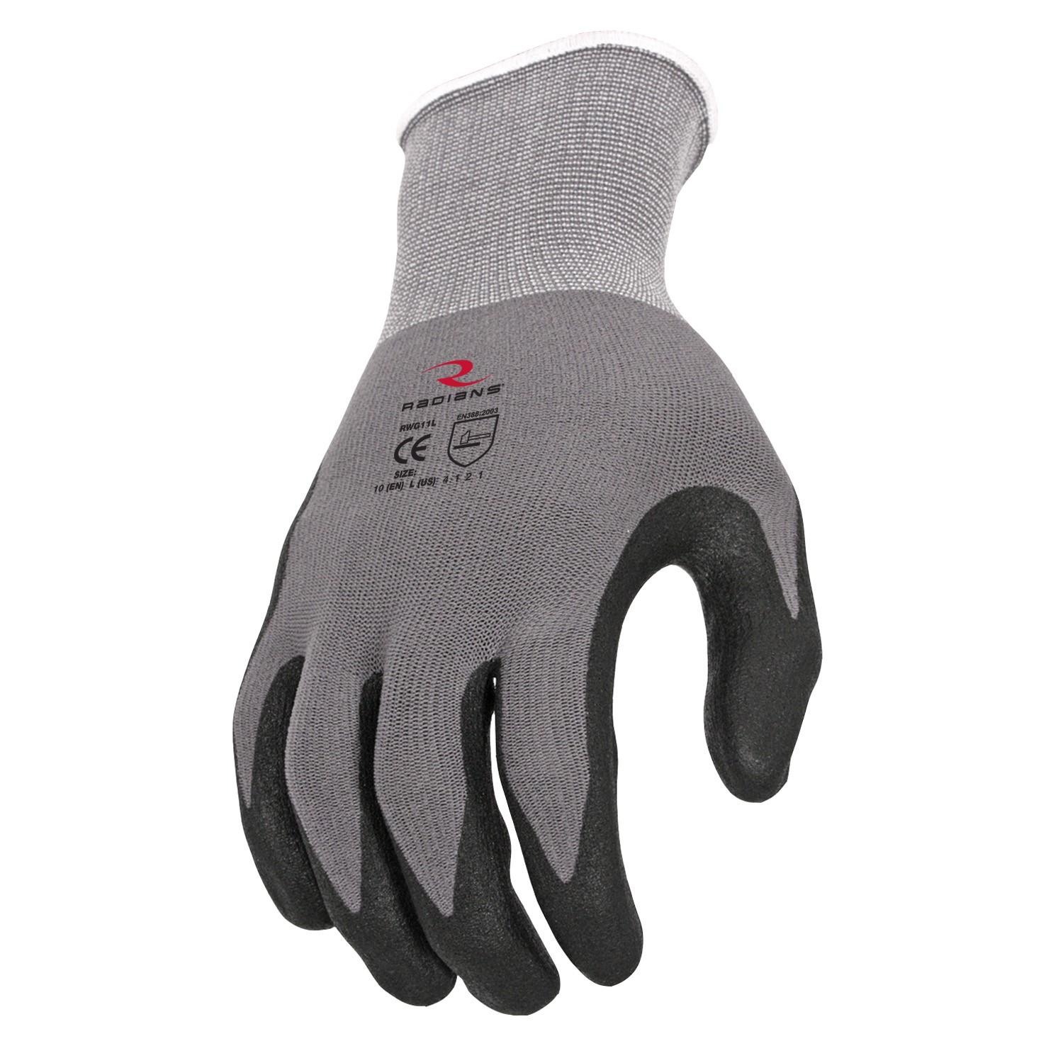 Radians RDNRWG13L Foam Dipped Nitrile Work Gloves Large