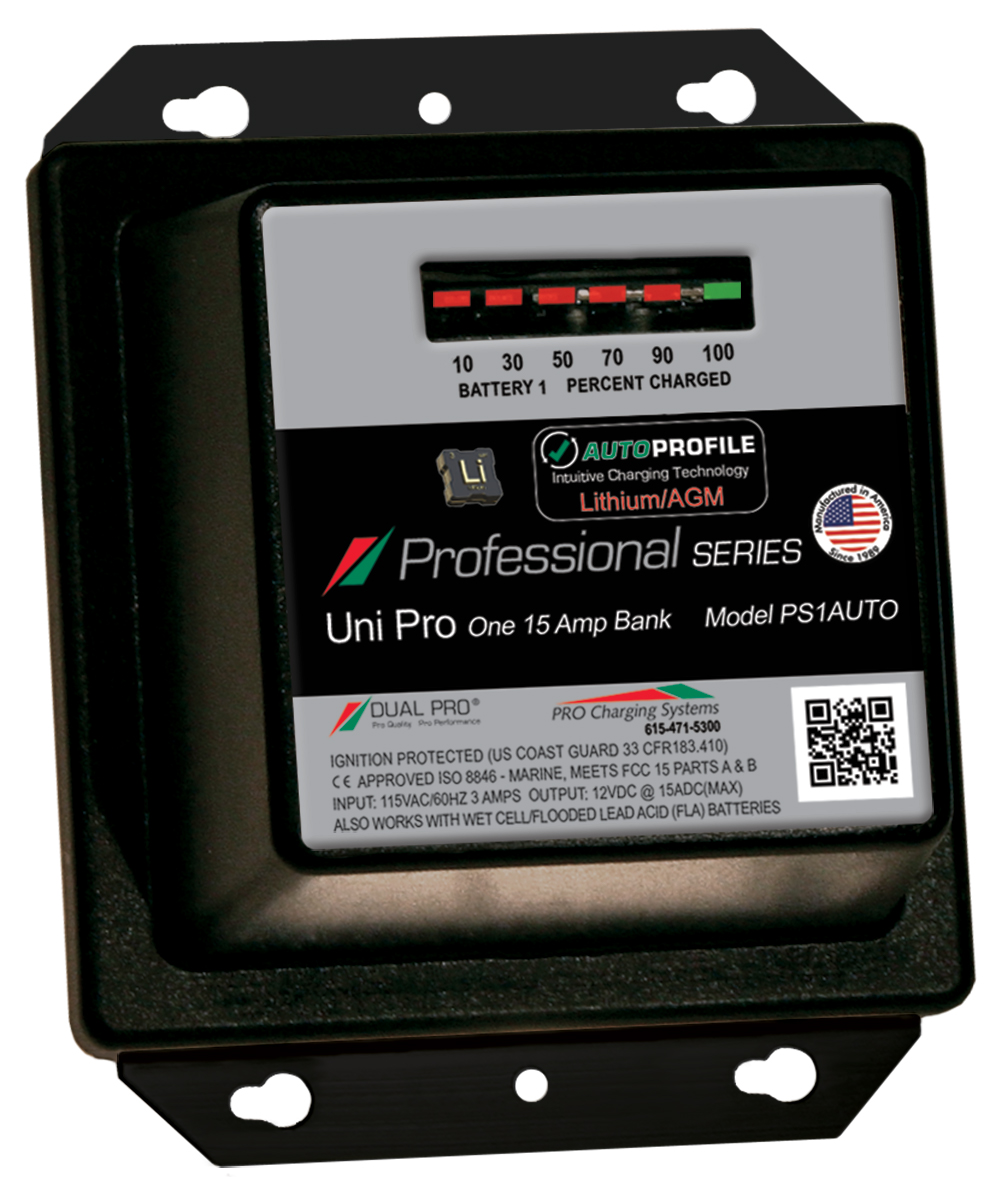 Dual PS1AUTO Pro Battery Charger, Auto Profile 1 Bank 15 Amps