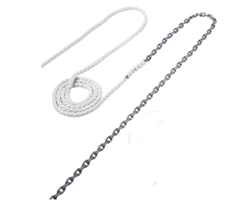 Maxwell RODE60 25ft of 3/8in HT Chain Splice to 250ft of 5/8in Nylon Brait Line
