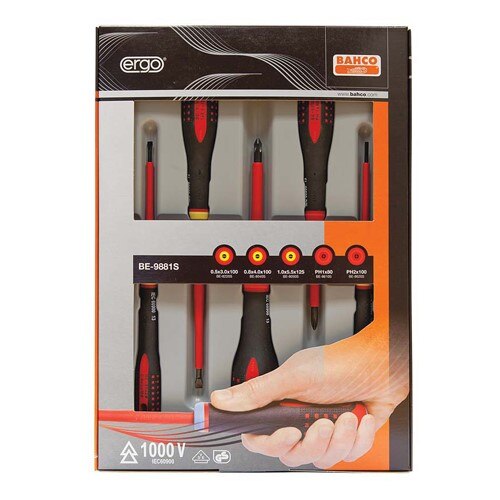 Williams SNPBE-9881S Bahco 5 Pcs Insulated Ergo Screwdrr Set