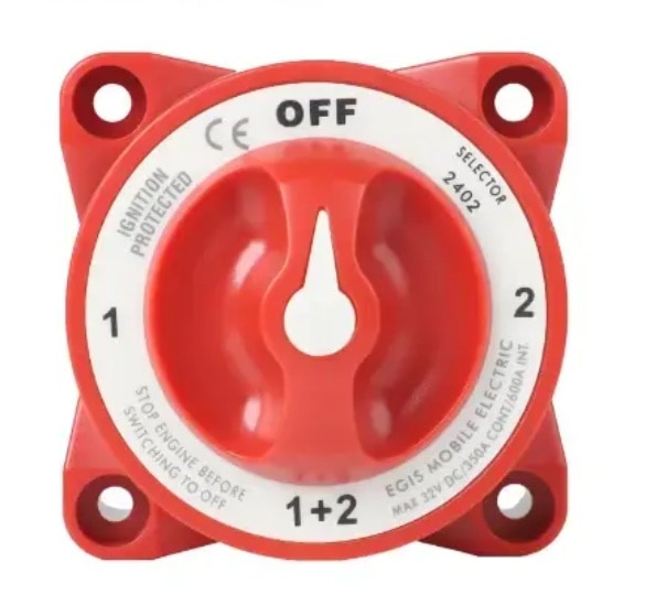 EGIS 2402 e-Series 350A Battery Selector Switch Off/1/Both/2 w/AFD