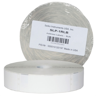 Seiko SLP-1RLB High-Capacity Bulk Address Labels, White, 1-1/8 in x 3-1/2 in, 1000 Labels per Roll