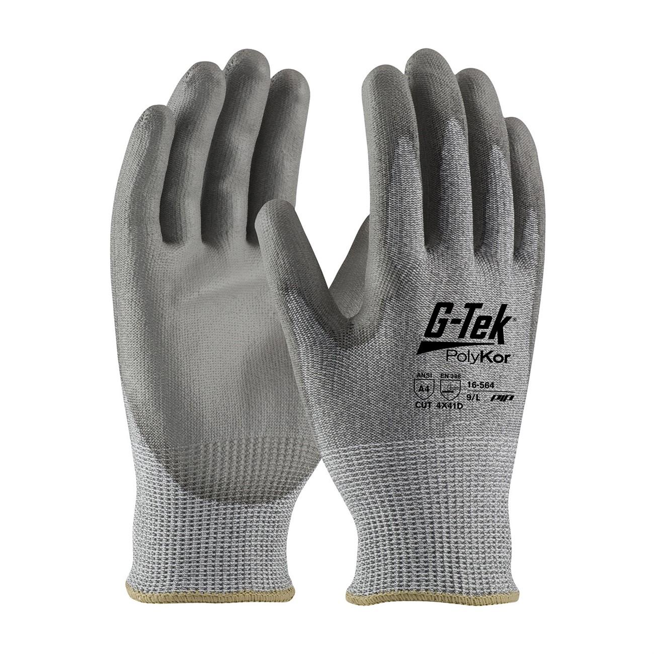 PIP PIN16-564M G-Tek PolyKor Gloves M Knit Polyurethane Palm & Fingers