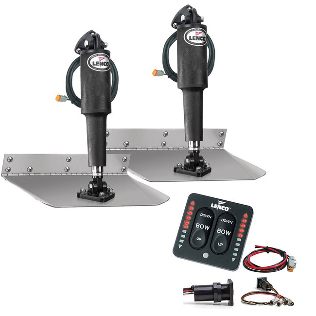 Lenco 15108-103 9inx12in Standard Mount Trim Tab Kit 12v LED Integrated Switch