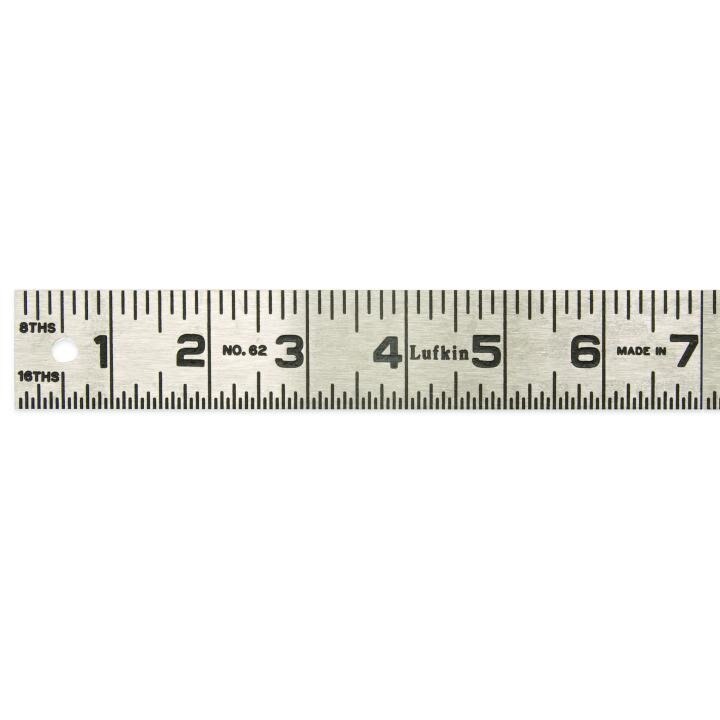 APEX LFK623FTN One-Piece Steel Rule 3 ft Silver 1/16 Inch 1.25 Inch Laser Etched