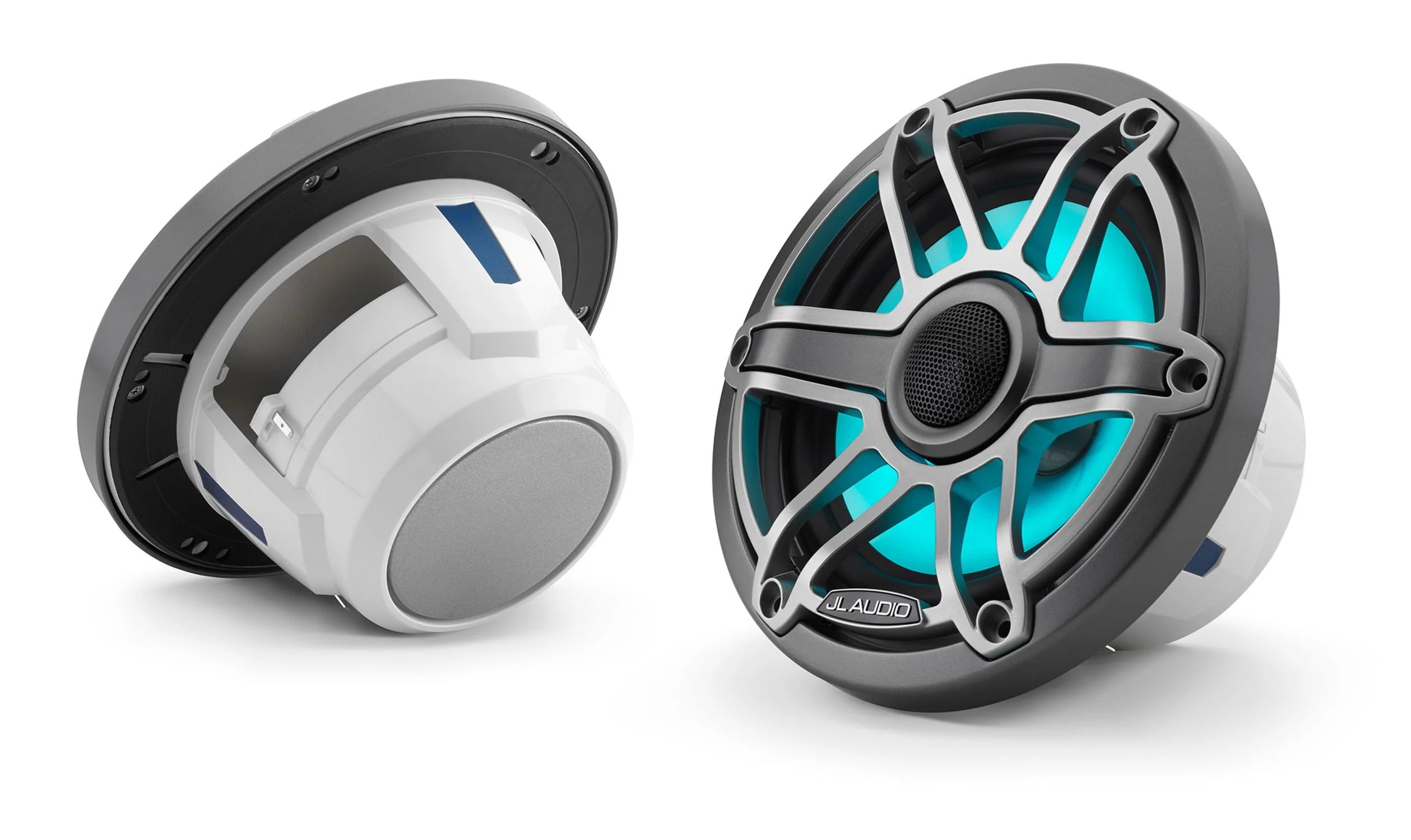 JL Audio M6 6.5in Coaxial Speakers Titanium Sport Grille with RGB LED