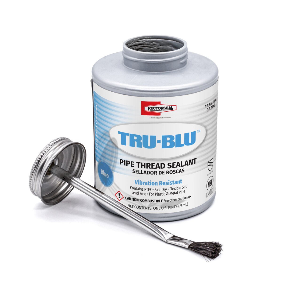 Rectorseal RRS31431 Tru-Blu 16 Oz. (1 Pint) Blue Pipe Thread Sealant