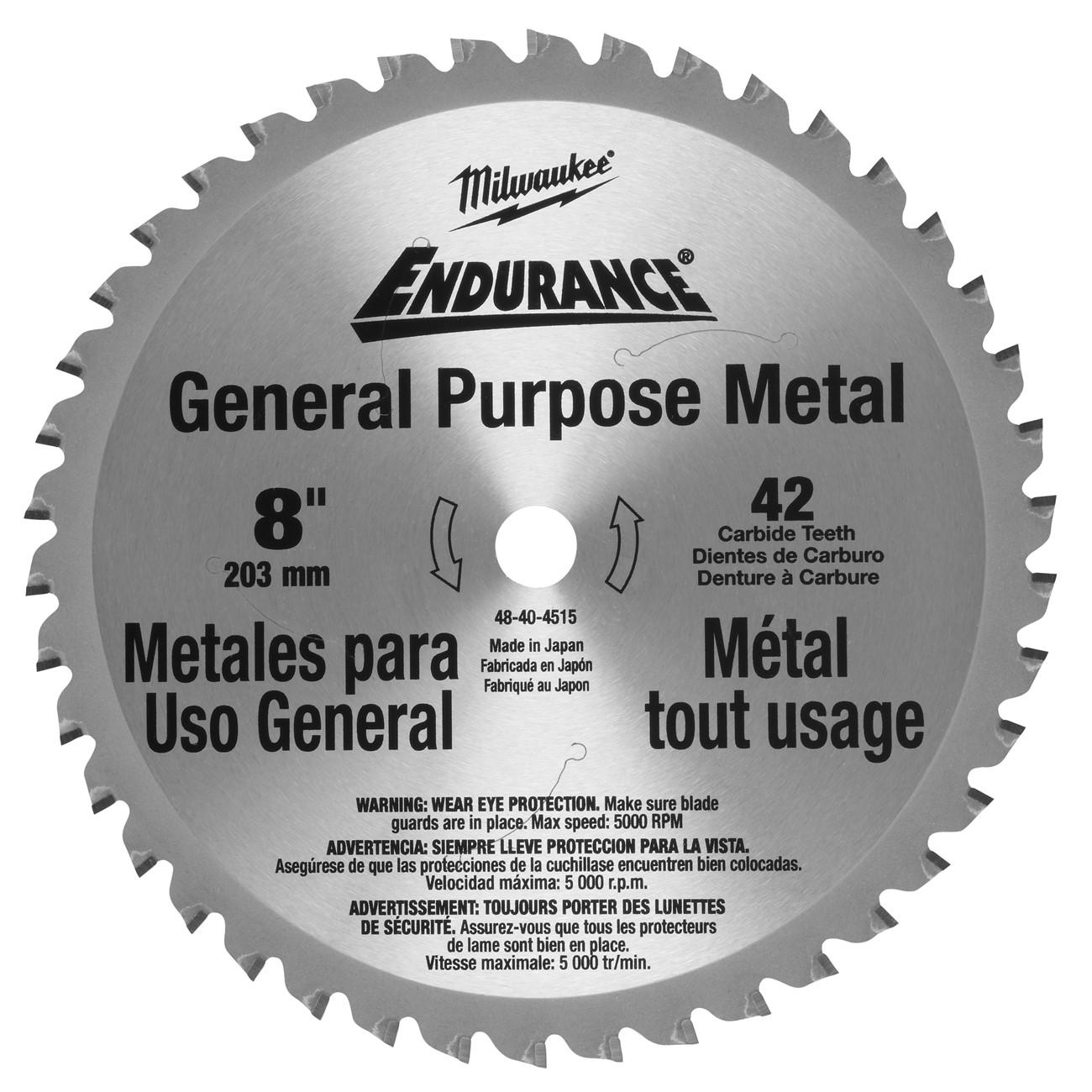 Milwaukee MIL48-40-4515 Circular Saw Blade 8 Inch Carbide Tipped 42 5/8 Inch