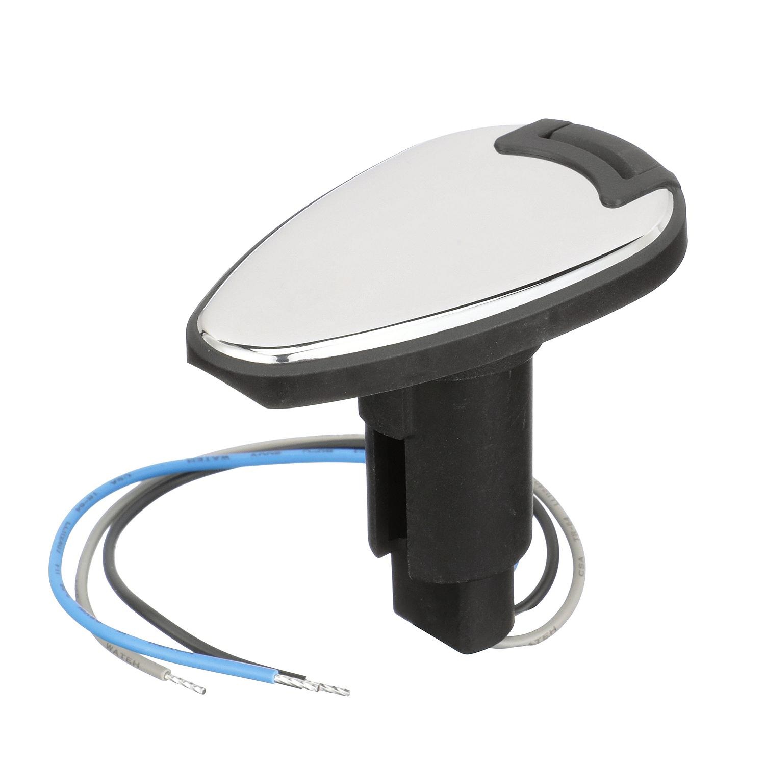 Attwood 910T3PSB-7 910T Series Teardrop Base 3-Pin Over Mold 306 Stainless Steel Black Cover