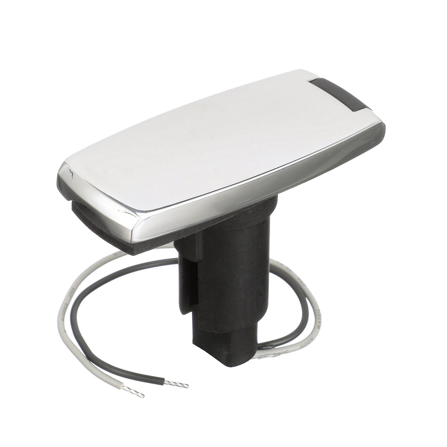Attwood 910V2SS-7 910V Series Rectangle Base 2-Pin Over Mold 306 Stainless Steel Black Cover