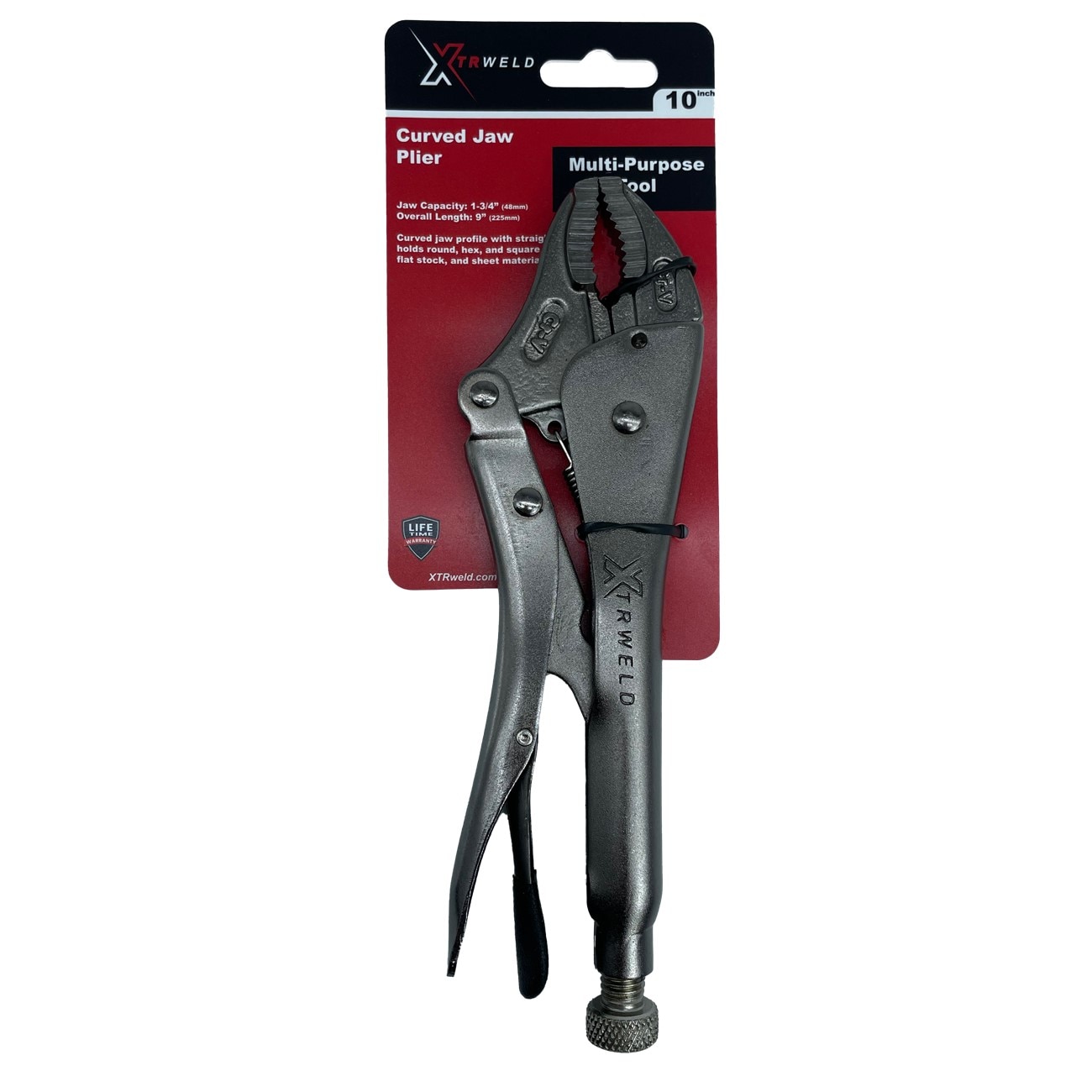 XTRweld XTRTPLCJ10 Pliers Curved-Jaw Locking 10" Steel Black Nickel Chrome