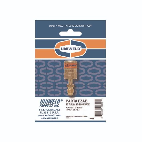Uniweld Access Valve EZ Turn Straight 1/4" EZAB