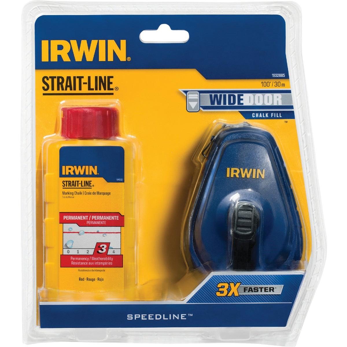 Irwin IRWIWHT48442RC Line Speed-Line 100 Ft. Chalk Line Reel and Chalk Red