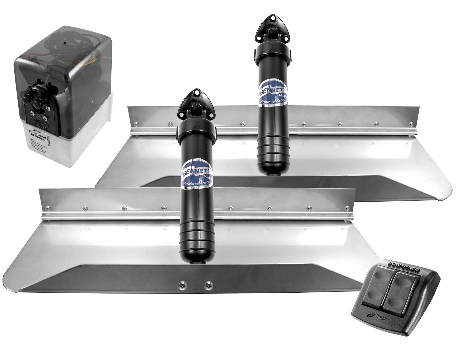 Bennett 249E 24X9 Trim Tabs W/Euro Waterproof Rocker