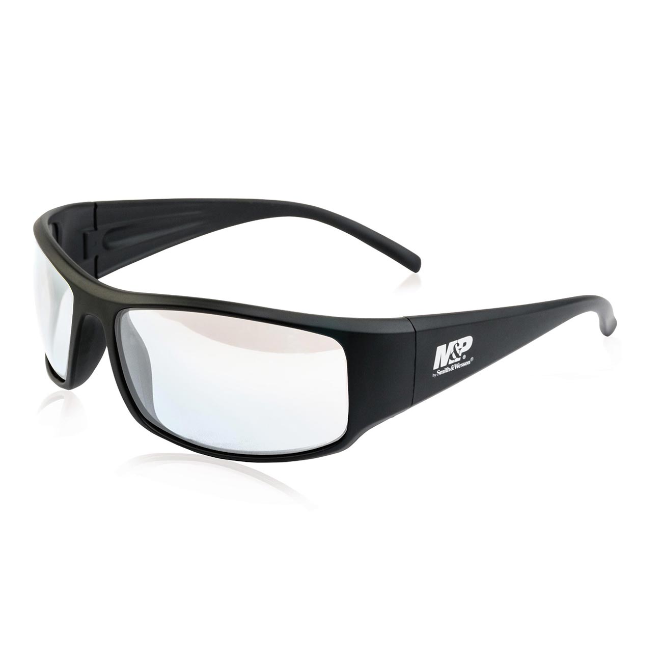 M&P Thunderbolt Full Frame Shooting Glasses – Black Frames/Clear Mirror Lenses