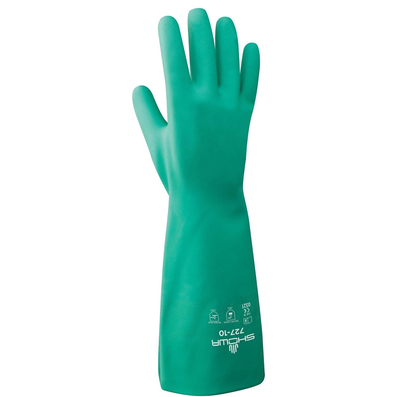 Showa SHW727-10 727-10 Chemical Resistance Glove X-Large 13 L Light Green