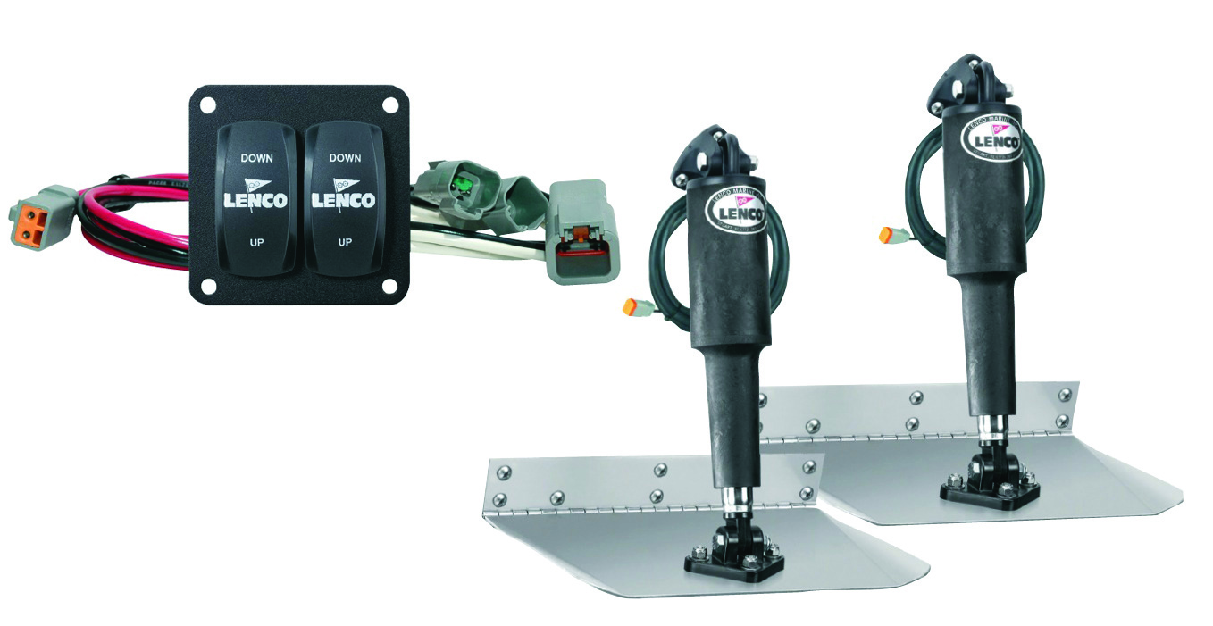 Lenco 15101-104 9inx12in Standard Mount Trim Tab Kit 12v with Double Rocker Switch