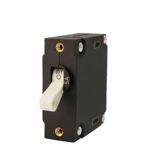EGIS 3201-05 A Series White Toggle Panel Mount Circuit Breaker Single Pole AC/DC 5 Amp Retail Pack