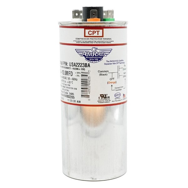 Rectorseal USA-2223BA 80/10MFD Run Capacitor for HVAC/R Systems