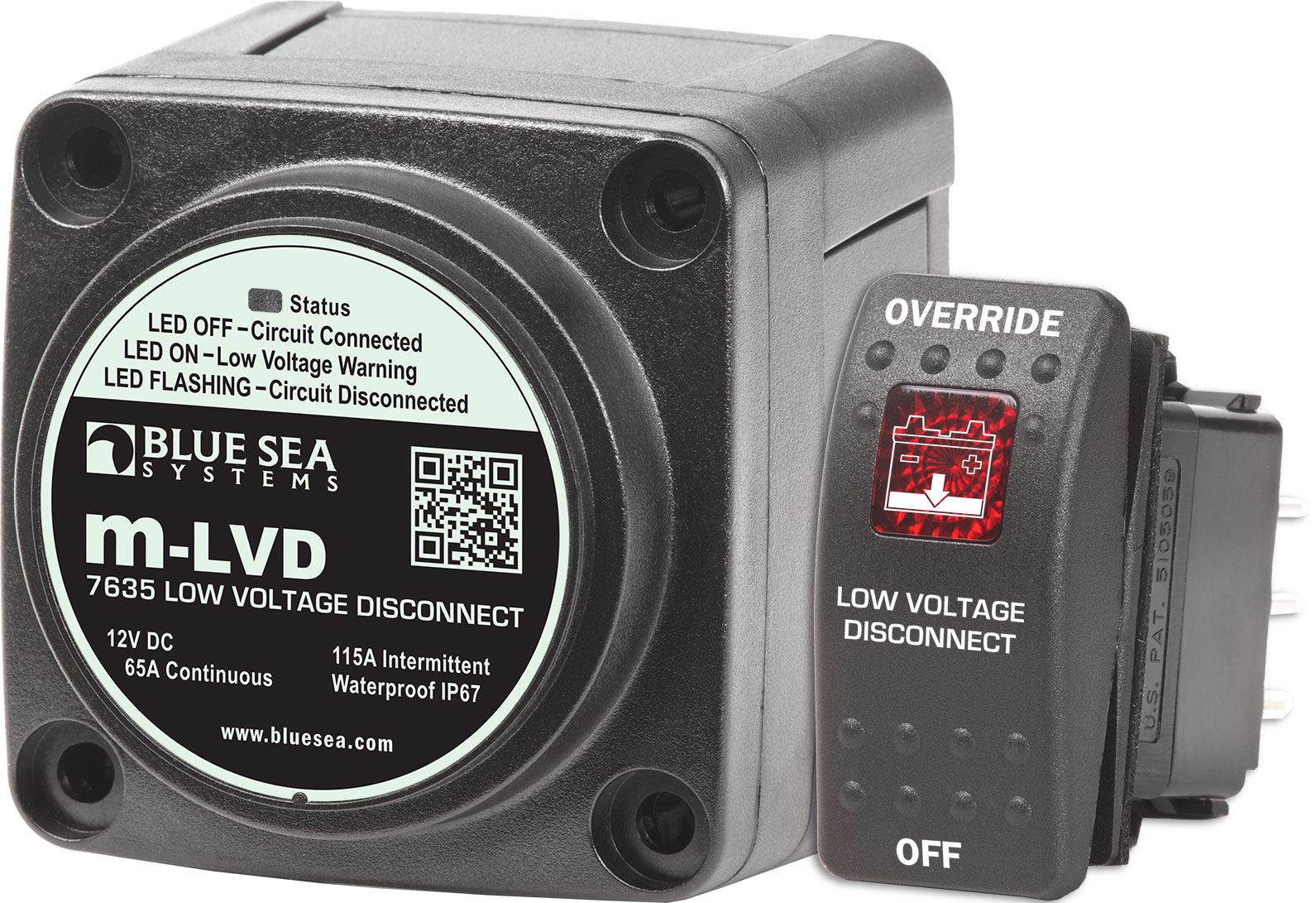 Blue Sea 7635-BSS m-LVD Low Voltage Disconnect 12vDC