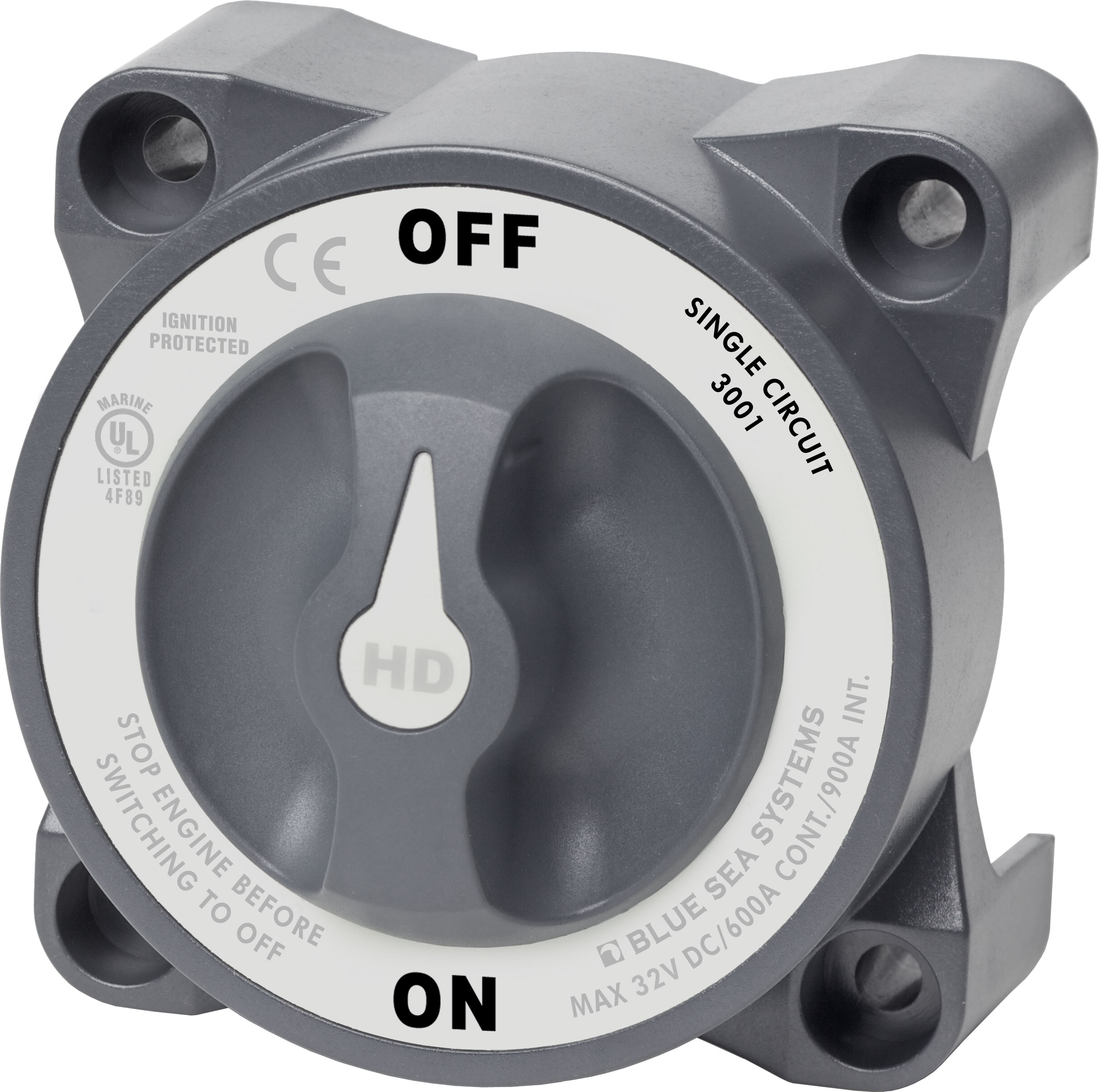 Blue Sea 3001-BSS HD-Series Battery Switch On/Off 600A Alternator Field Disconnect