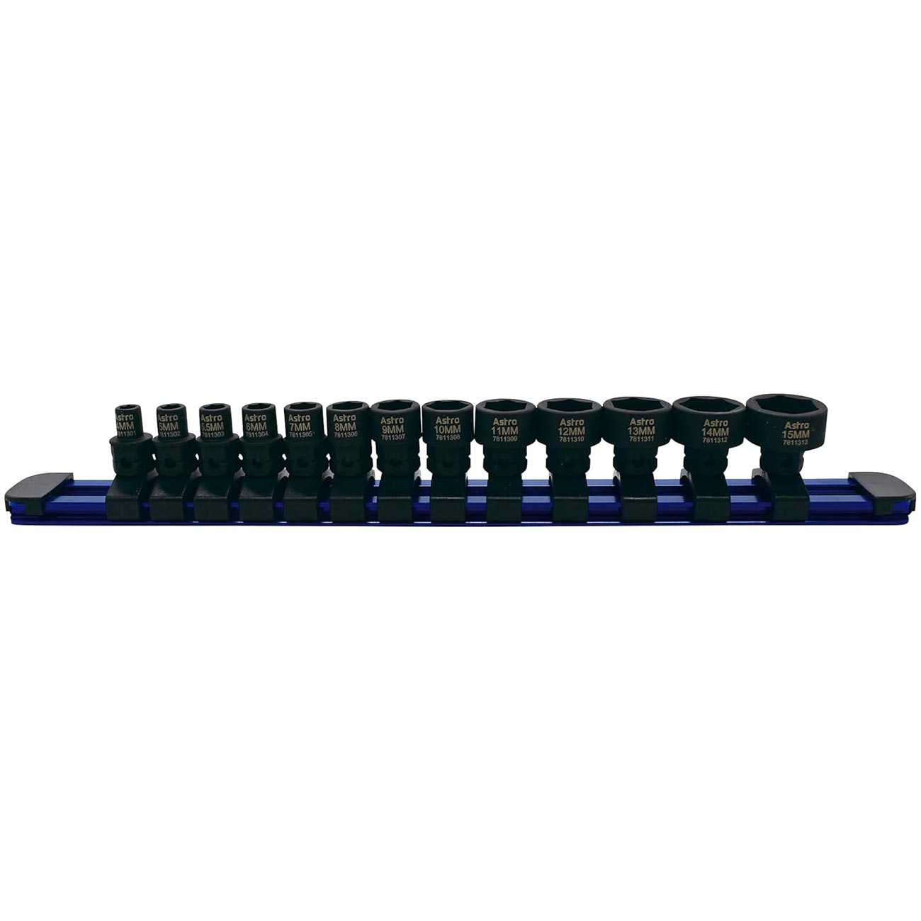 Astro Tools Metric 1/4" Drive Low Profile Nano Impact Sockets (13 Piece)