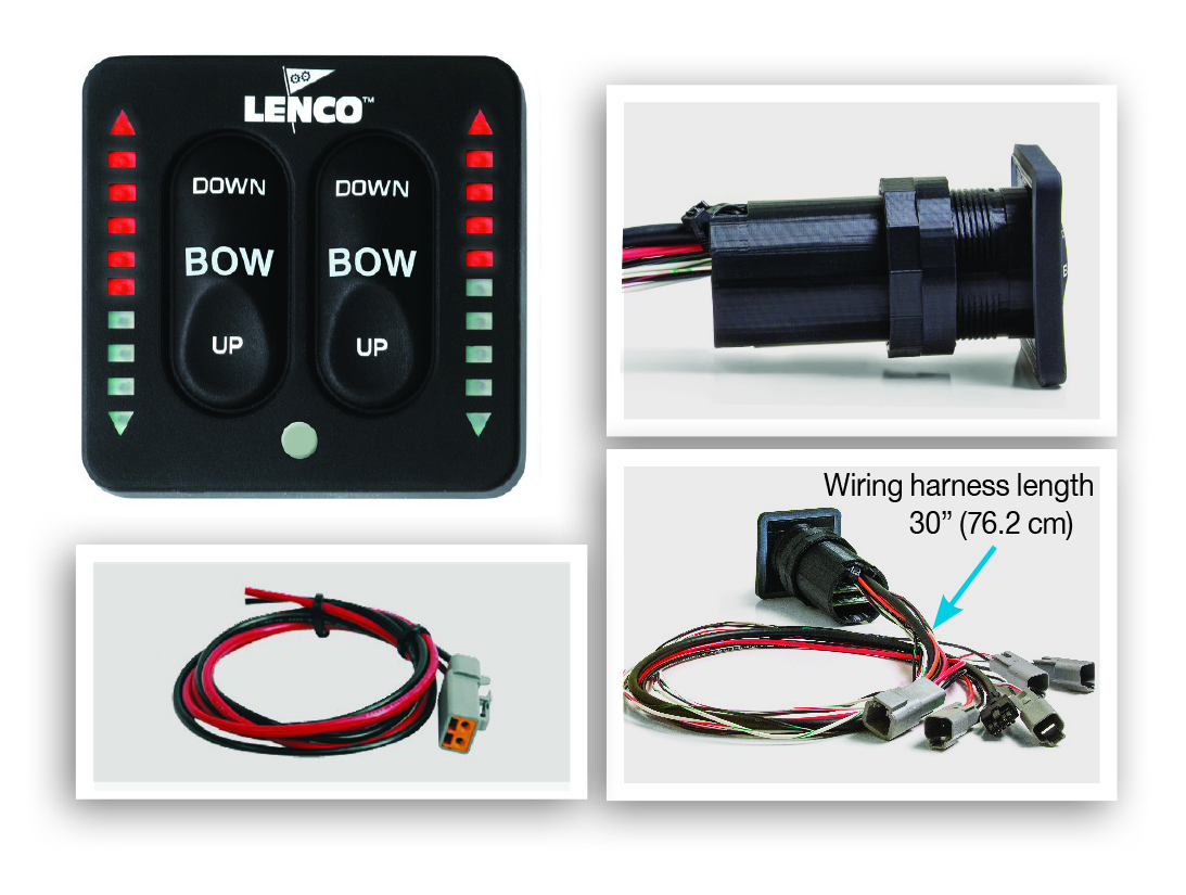 Lenco 15171-001 LED Integrated Indicator Switch with Pigtail for Dual Actuator Systems