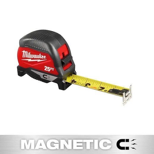 Milwaukee MIL48-22-1025M Magnetic Tape Measure 25 ft Steel 2.05 Inch ABS