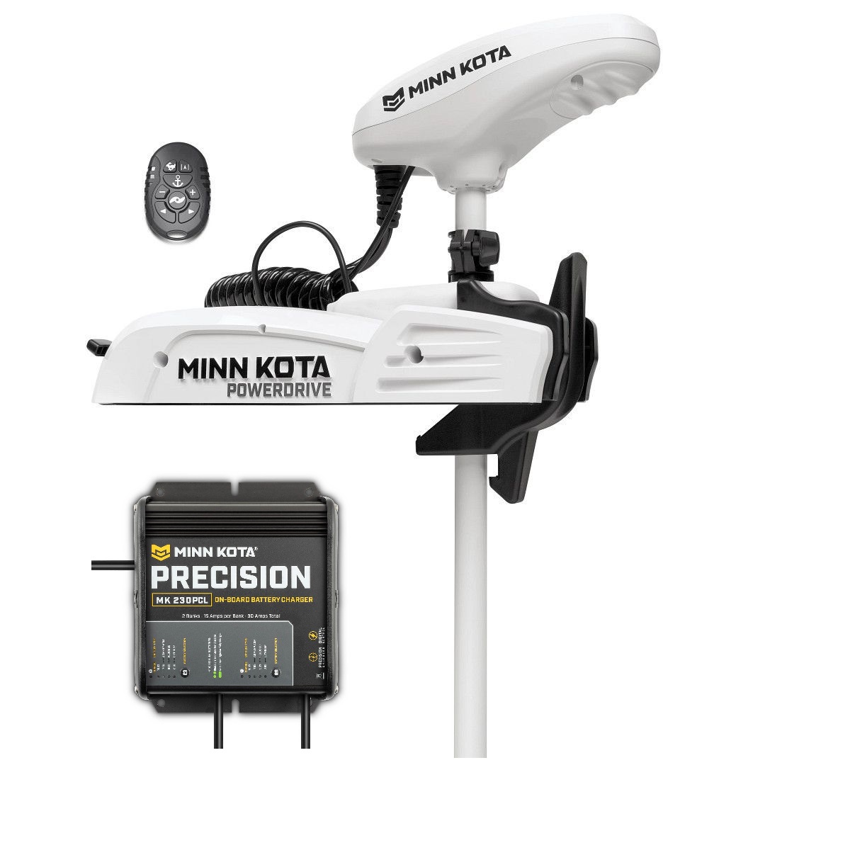 Minn Kota 1363575 MK230PCL Bundle Riptide Powerdrive 55 54in Shaft with Micro Remot MK230PCL Charger